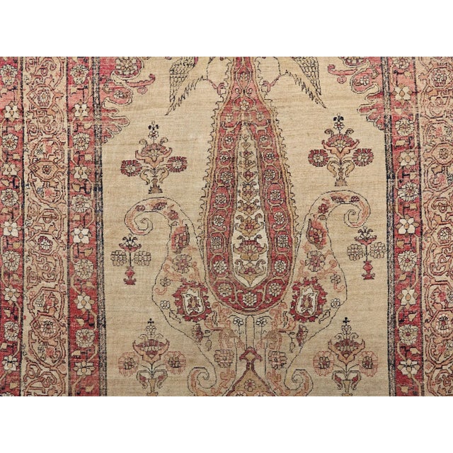 Textile 19th Century Kerman Lavar Pictorial Rug, Hand-Knotted Wool, Tree of Life Pattern, Tan & Red, 4’ X 6’ For Sale - Image 7 of 12