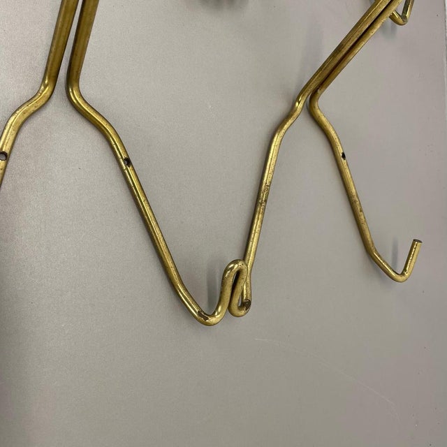 Large Brass Coat Rack with Hooks in the style of Auböck, France, 1950s For Sale - Image 9 of 18
