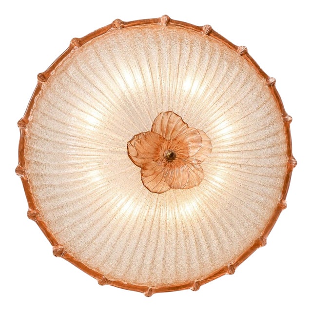 Pink Murano Glass Ceiling Light, 1980s For Sale