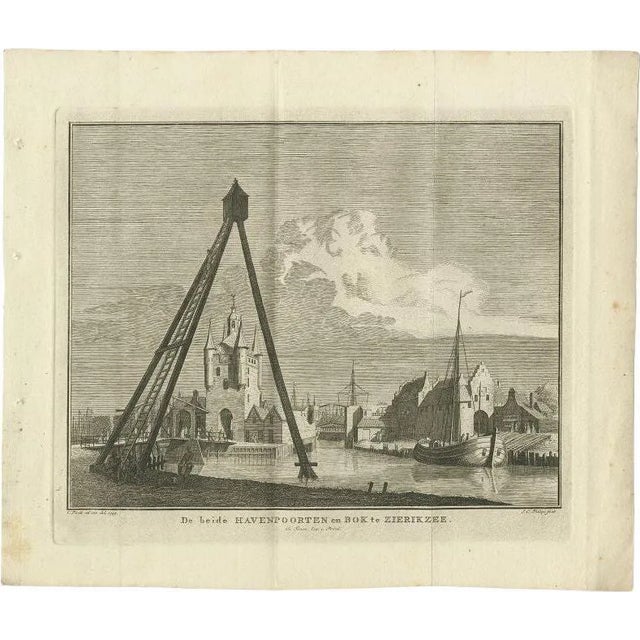 Tirion, Port of Zierikzee, 1751, Paper For Sale