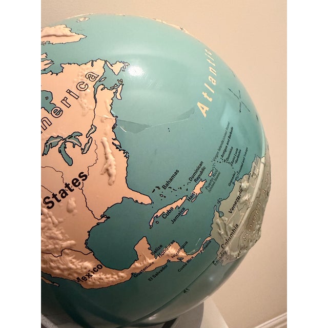 Massive Vintage 1990s Nystrom 18” Raised Relief School Globe – Table / Wall Mount For Sale - Image 10 of 10
