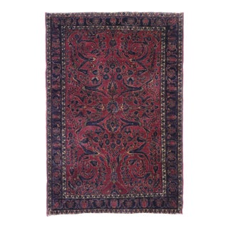Early 20th Century Antique Persian Sarouk Rug, 03'05 X 04'11 For Sale