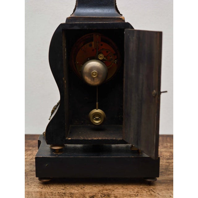 19th Century Boulle Table Clock For Sale - Image 6 of 10