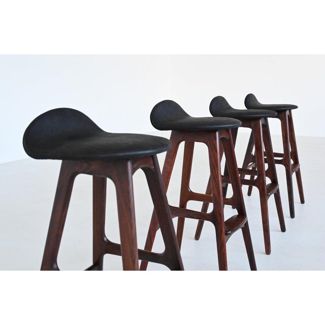 OD61 Bar Stools in Rosewood by Erik Buch for Oddense Mobler, Denmark, 1965, Set of 4 For Sale - Image 9 of 18