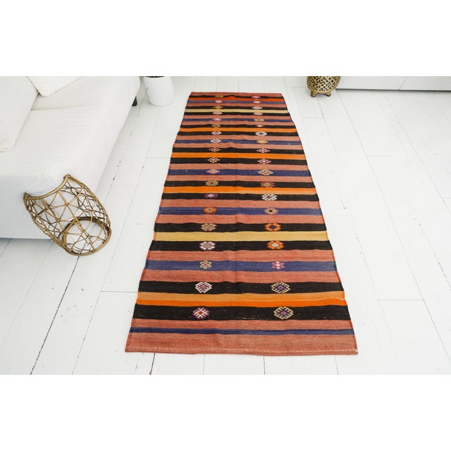 Turkish Antique Vintage Hallway Runner Rug For Sale - Image 4 of 10