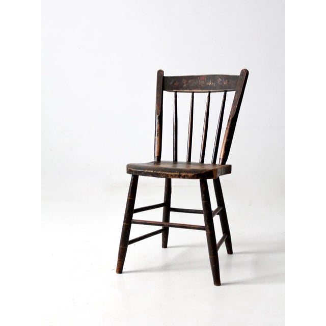This is an enchanting farmhouse wood chair. This utilitarian and artful seating option possess a rich and desired patina...