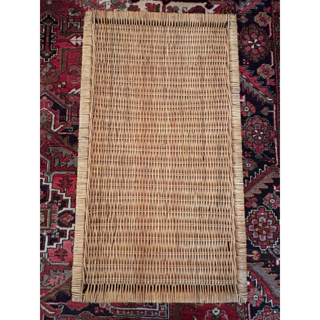 Tan Large Mid-20th Century Chinoiserie Wicker Storage Chest For Sale - Image 8 of 18