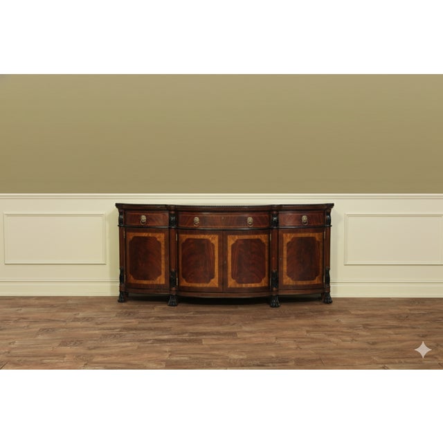 Luxurious Regency-style mahogany sideboard in great condition. This large sideboard comes from an immaculate estate. This...