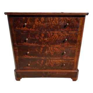 19th Century Louis Philippe Flam Mahogany Chest of Drawer / Commodes For Sale