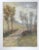 Late 19th century impressionist pastel and watercolor on artist board landscape painting of country road attributed to...