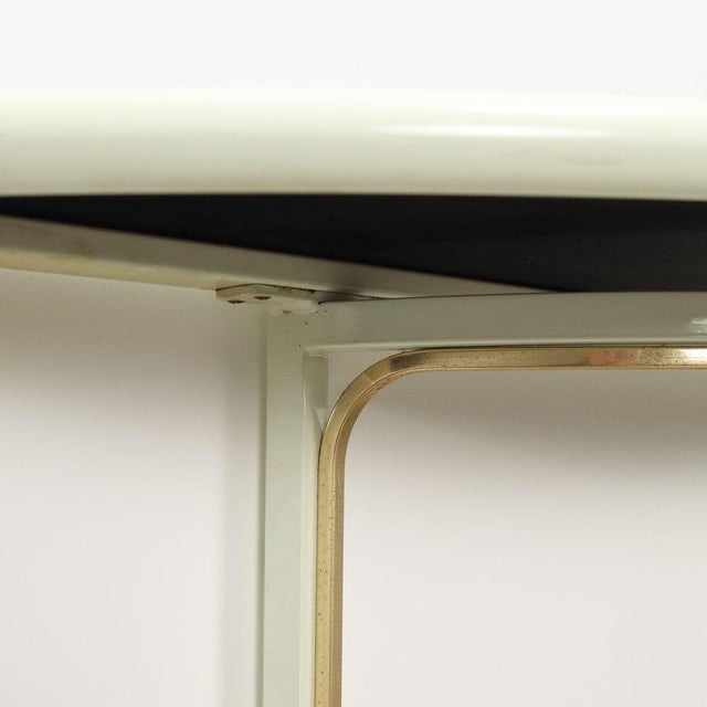 Vintage Console Table in Metal and Brass by Tommaso Barbi, 1970s For Sale - Image 5 of 9
