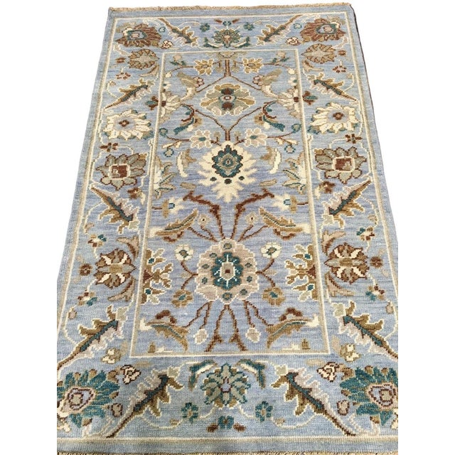 Condition: New Origin: Afghanistan Design: Sultanabad Actual Size: 3'1" x 4'11" Color: Teal, Light Blue, Ivory, Brown...