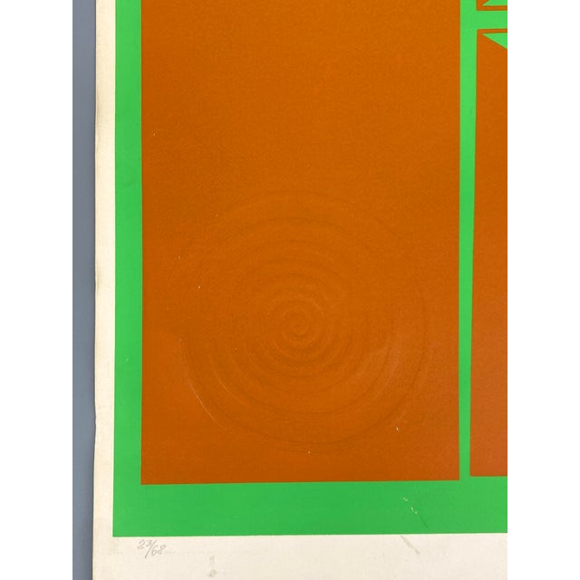 Karl-Heinz Franke, Orange and Neon Green Composition, 1960s, Screen Print For Sale - Image 7 of 14
