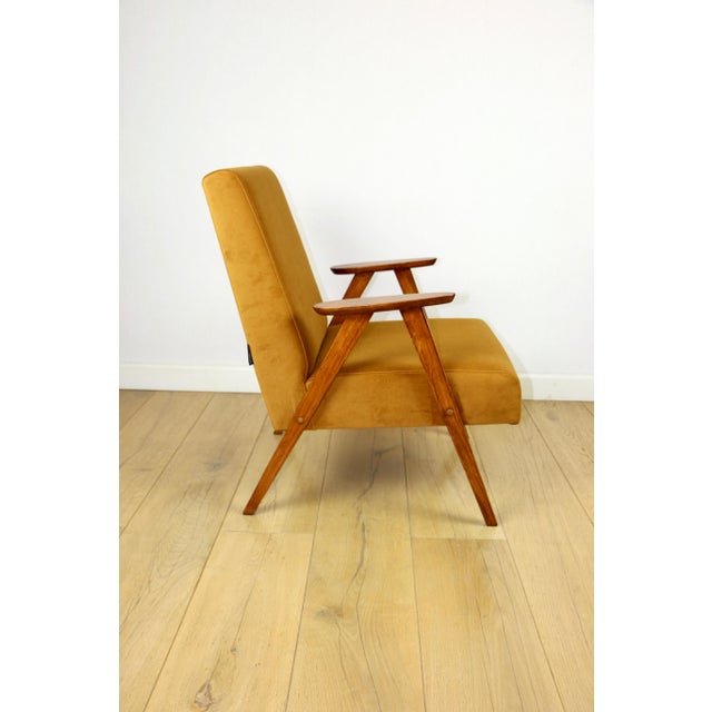 Textile Vintage Golden Velvet Lounge Chair, 1970s For Sale - Image 7 of 12