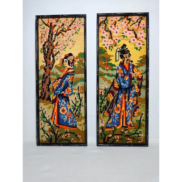 Spanish Hand-Embroidered Pictures, 1970s, Set of 2 For Sale - Image 10 of 10