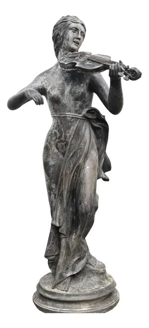 Bronze Female Violinist Statue Roman Maiden Garden Art Violinist