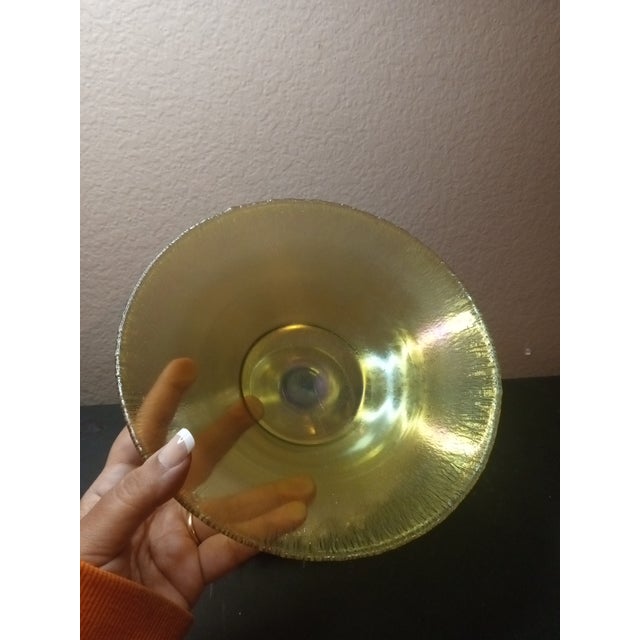 Signed Louis Comfort Tiffany Favrile Iridescent Stretch Glass Pedestal Bowl. For Sale In Dallas - Image 6 of 9