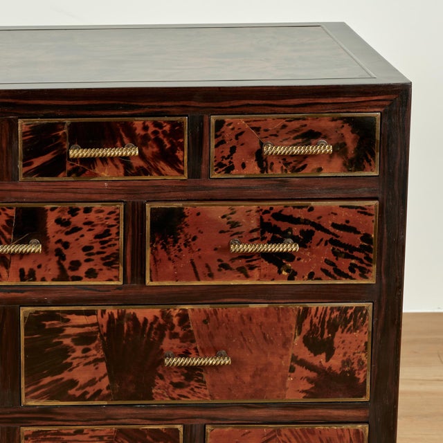 Vintage Faux Tortoiseshell and Rosewood Chest of Drawers For Sale In West Palm - Image 6 of 17