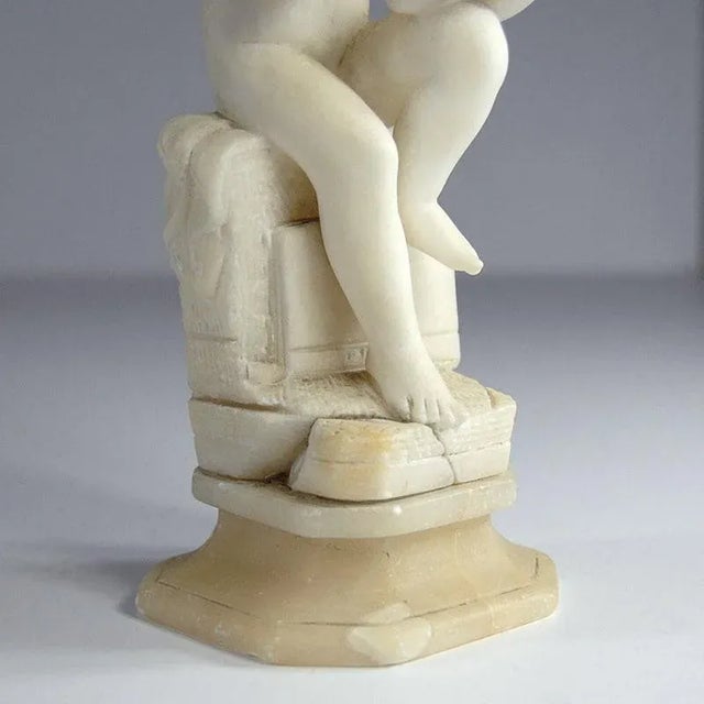 Ivory Antique Italian Marble Sculpture of a Boy in the Style of Canova For Sale - Image 8 of 9
