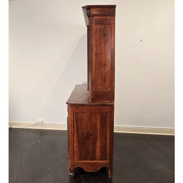 Circa 1780 Walnut Buffet Deux Corps Cabinet For Sale - Image 4 of 13