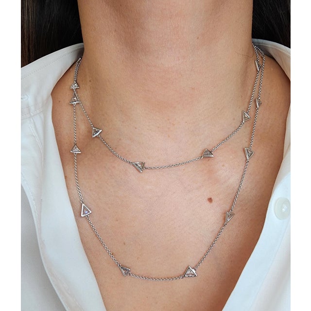 This gorgeous diamond by the yard necklace features 23 trillions that are G/H in color and VS in clarity. 32 inches in...