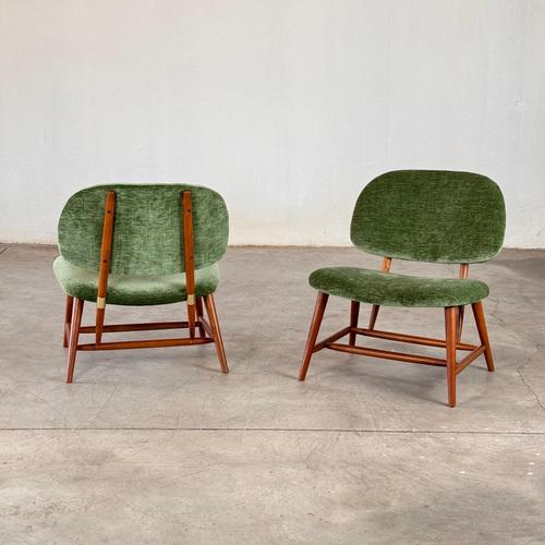 Contemporary Set of Natural Beech Armchairs in the style of Alf Svensson For Sale - Image 3 of 16