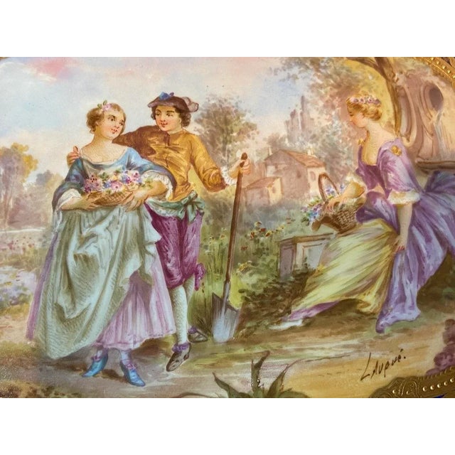 19th Century 19thC French Sèvres Blue Porcelain Gilt Gallant Scene Box For Sale - Image 5 of 18