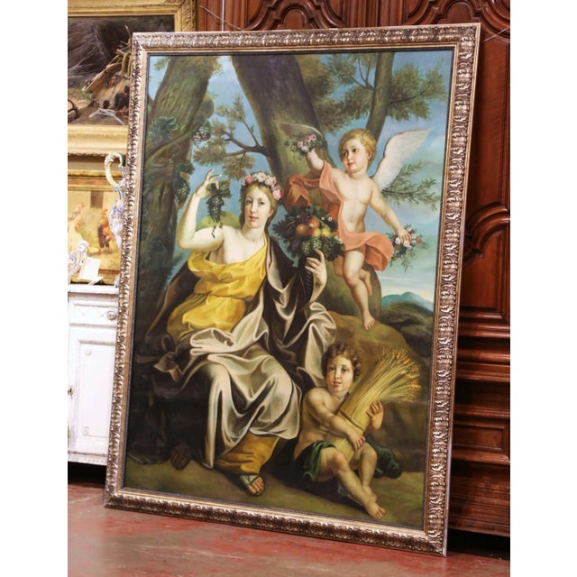 Rich in religious symbolism and Old Master character, this large-scale oil painting portrays Saint Rose of Lima in an...