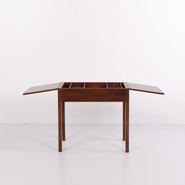1940s Mahogany Sewing Table with Storage Compartment, 1940s For Sale - Image 5 of 12