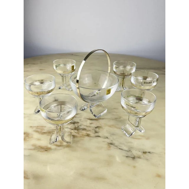Italian Seven-Piece Set in Crystal and Silver 800 by Taddei Sestini for Kristall Krisla, 1970, Set of 7 For Sale - Image 12 of 12