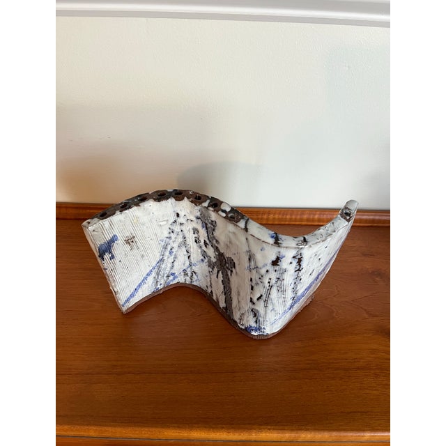 Contemporary Contemporary Studio Pottery Hanukkah Menorah in White & Cobalt Glaze For Sale - Image 3 of 9