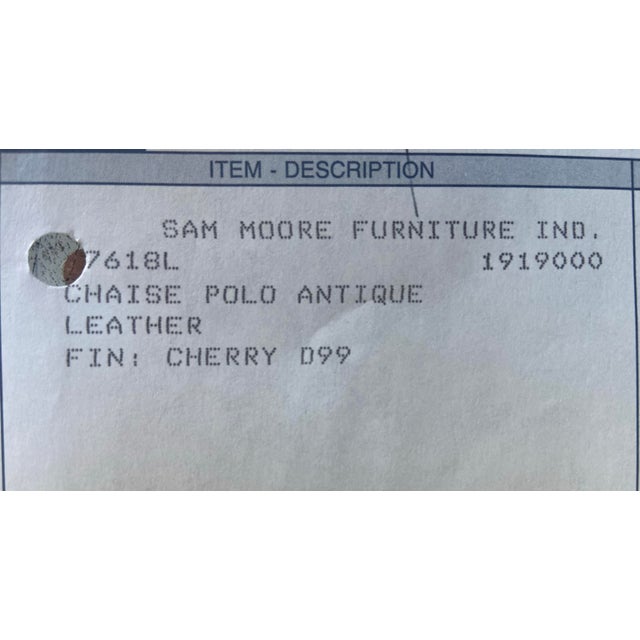 2000 - 2009 Sam Moore Leather Chaise For Sale - Image 5 of 5
