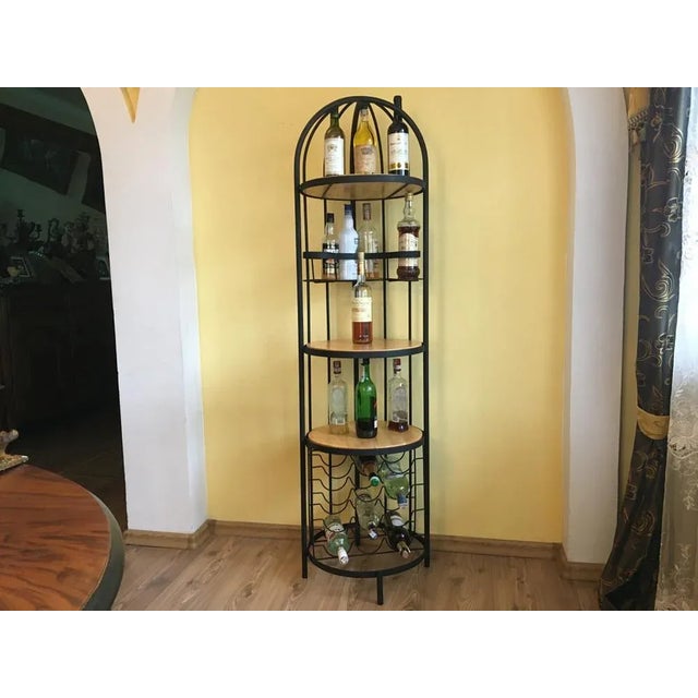 High metal and wooden bar after renovation in the loft style.