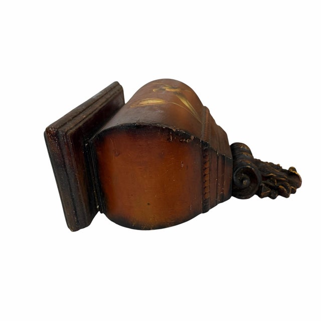 Wood Vintage Hand Painted Bird Design Decorative Wall Display Bracket in the Style of Gebr. Van Paridon Dutch For Sale - Image 7 of 11