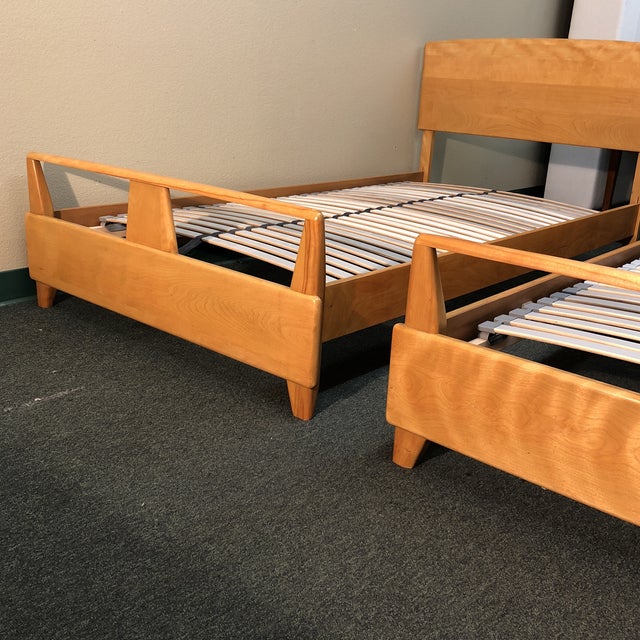 1960s MidCentury Modern HeywoodWakefield Maple Twin Beds a Pair