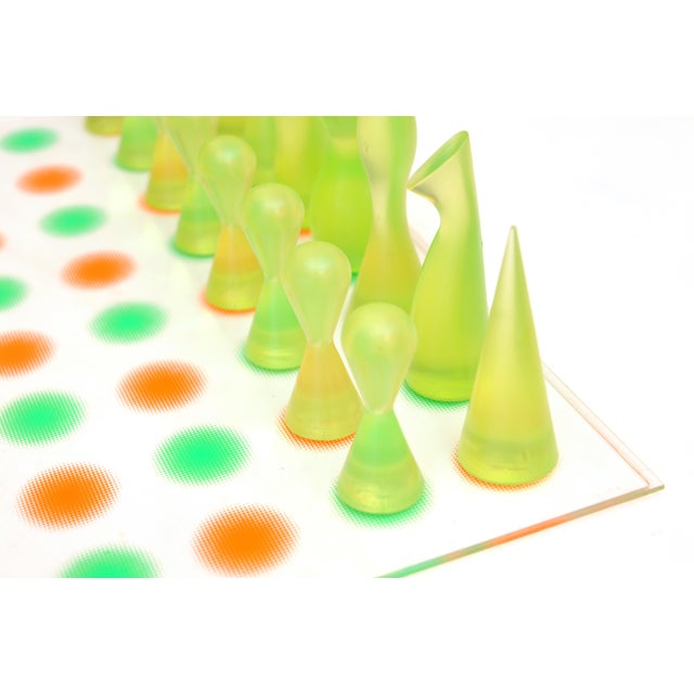 Karim Rashid Karim Rashid Collector's Chess Set Orange, White, Chartreuse, 2001 For Sale - Image 4 of 5