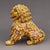 Metal Pair of Vintage Cloisonné Gilt Bronze Guardian Lion Statues With Floral Enamel For Sale - Image 7 of 13