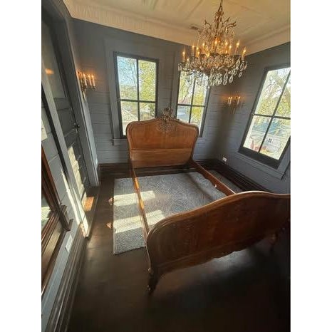 Antique Tiger Oak Full-Size Bed French Louis XV For Sale - Image 10 of 10