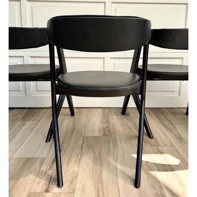 Tom Dixon “Slab” Dining Chairs With Black Leather Seats & Back Pads - Set of 4 For Sale - Image 11 of 15