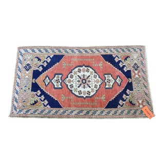 Vintage Turkish 2x3 Mini Rug For Sale