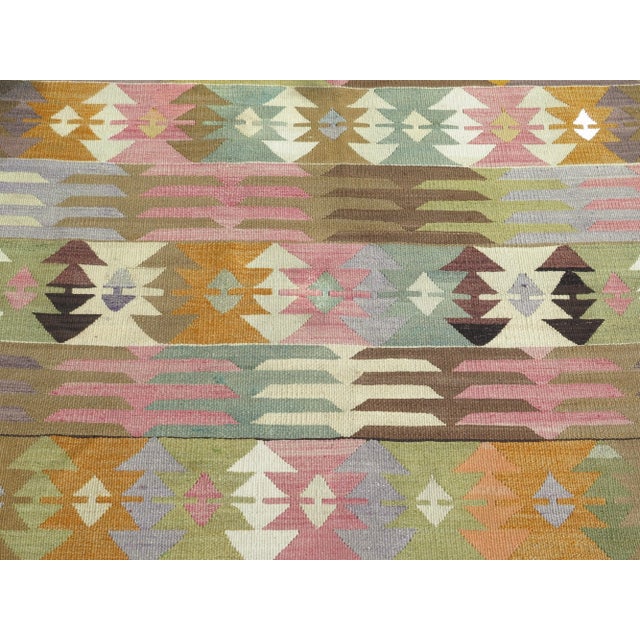1960s Vintage Turkish Handmade Kilim Area Rug For Sale - Image 9 of 13