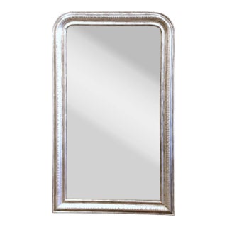 19th Century French Louis Philippe Silver Leaf Wall Mirror For Sale