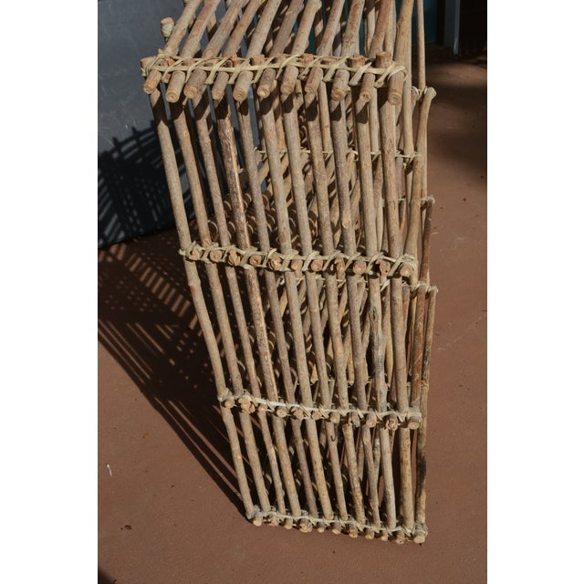 Vintage Rustic Twig Wood & Rawhide Arched Wall or Floor Shelf Shelving For Sale - Image 4 of 14