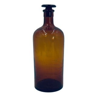 Vintage Glass Pharmacy Bottle, 1965 For Sale