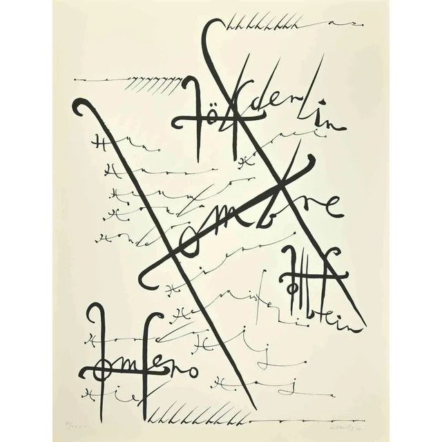 Modern Rafael Alberti, Letter H, Lithograph, 1972 For Sale - Image 3 of 3