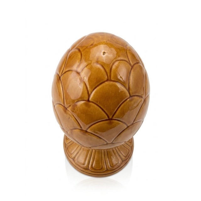 Pair of Vintage Mid-Century Italian Ceramic "Pigna" Pinecone Finials For Sale - Image 4 of 10