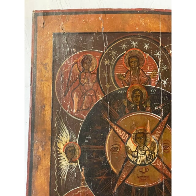 Folk Art Rare 19th Century Icon Depicting the All-Seeing Eye of God For Sale - Image 3 of 7