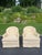 Pair of Tufted Button Back Swivel Chairs in a cream color with brown piping. These chairs swivel and rock. Nice neutral...