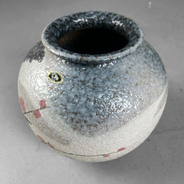 Japanese Shigaraki Flower Vase with Sakura Decor, 1970s For Sale - Image 12 of 15
