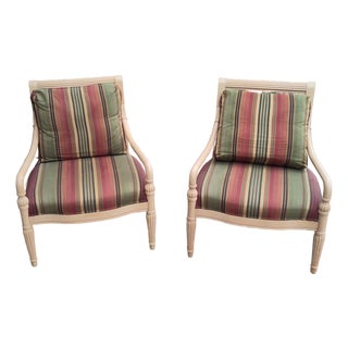 Lounge Armchairs (Set of 2) • Neoclassical French-Style Bergère • by Bernhardt For Sale